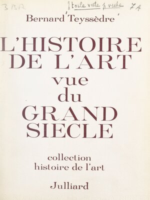 cover image of L'histoire de l'art vue du Grand Siècle
